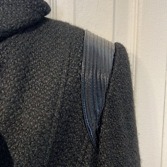 Ross Mayer Black Boucle Wool Lined Winter Coat Size 4 - Picture 5 of 16